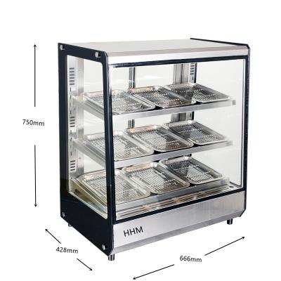 China Stainless Steel Counter Top Pie Display Warmer Display Cabinet For Hot Fast Food for sale