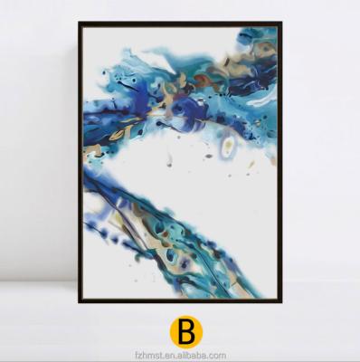 China Modern Canvas Art Modern Abstract Painting of Hotel Decoration with Black Frame for sale