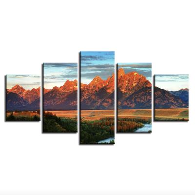 China Canvas Print Modern Mountain Landscape Artwork Hotel Decoration Gallery Wrapped Modern Wall Painting for sale