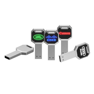 China Metal 2 in 1 metal usb 64GB Pendrive mini led head usb for promotion for sale