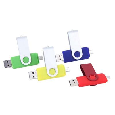 China Metal+Plastic 2 In 1 Micro OTG USB Flash Drive Memoria 64GB Pendrive 128GB OTG USB for sale