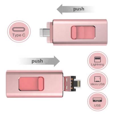 China Metal Usb OTG 4 in 1 usb flash drive 16gb 2.0 type C pendrive memoria mico OTG for iPhone for sale