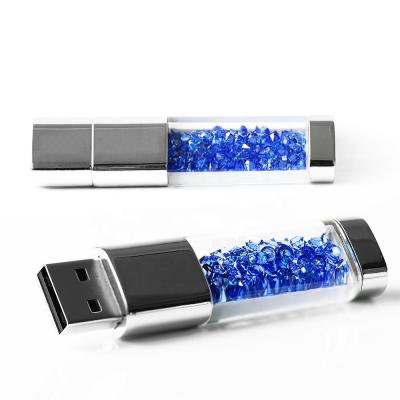 China Custom Metal+crystal crystal logo usb gift crystal usb pen drive 32gb for sale