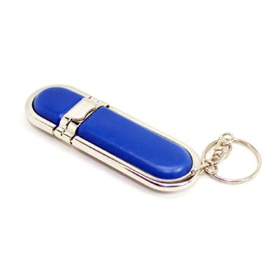 China Leather+metal key chain 32GB memory leather stick pendrive 2.0 flash USB drive for sale