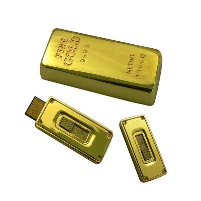 China Metal Gold Metal Bar Shaped Ingot USB Memorias USB Pen Drives Promo Gift Wholesale With Custom Logo for sale