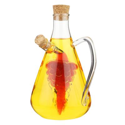 China EasyLife 2-in-1 Oil Vinegar Modern Handmade Glass Condiment Set with Cork Grape Shape Borosilicate Glass Oil Bottle for sale