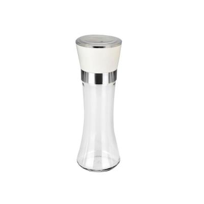 China Freshness Keeping Easylife Salt and Pepper Mill Spice 220ml Grinder Transparent With White Glass Single Lid With Ceramic Mechanism Best Selling for sale