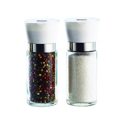 China Easylife 170Ml Freshness Keeping Spice Grinder Clear Cover Cylinder Form Glass Salt and Pepper Grinder Spice Grinder for sale