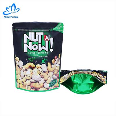 China Moisture Proof Food Grade Kraft Paper Packing Bag With Clear Zipper Up Pouch Window Packing Holder for sale