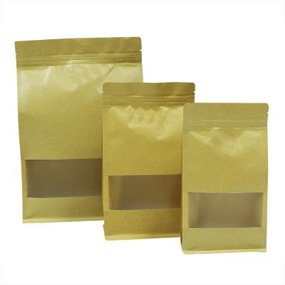 China Aseptic Quick Deliver Custom For Food Grade Kraft Paper Bag Recycled Food Packaging Bag With Zipper for sale