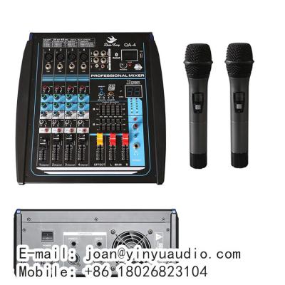 China Stage Performance QA40-UHF Sound Mixer with 2 EQ, 16DSP, UHF Dual Channel Wireless Microphone for sale