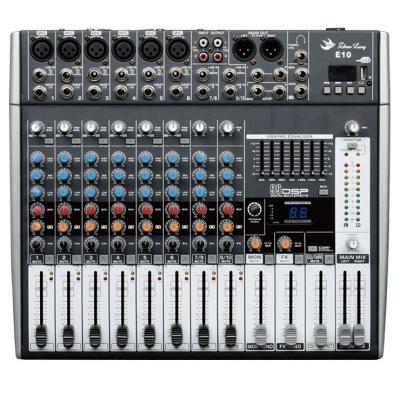 China Provide professional high quality +48v phantom power input E12P stereo mixer for sale