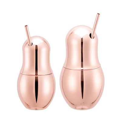 China EFINE Viable Copper Mug For Cocktail Bartender Bar Drinkware Stainless Steel Beer Mug Pear Shape With Straw for sale