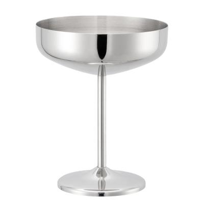 China EFINE 300ml Champagne Coupe Metal Goblet Stainless Steel Disposable Cocktail Cups for Beach Bar for sale