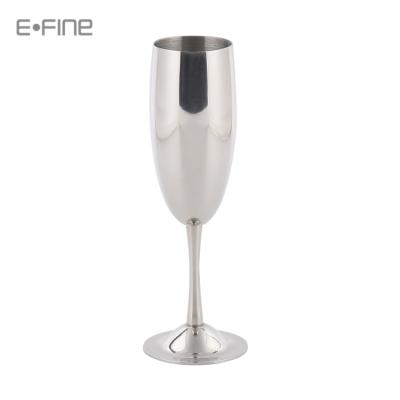 China 2020 Viable New Stem Stainless Steel Champagne Glass Wine Glass Goblet for sale