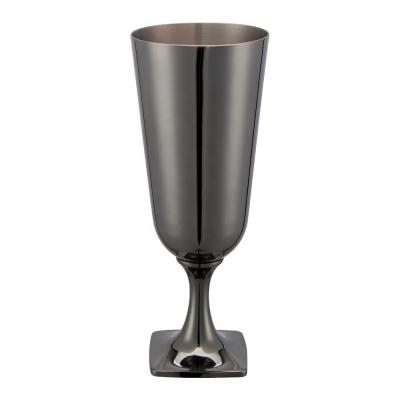 China EFINE Modern Black Short Stem Champagne Flutes Bar Cocktail Glass Metal Tumblers Drinkware Stainless Steel for sale