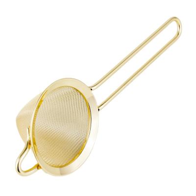 China Viable Quality Extra Stainless Steel EFINE Twill Hand Mesh Strainer Gold Plated Kitchen Fine Tool Juice Conical Strainers for sale