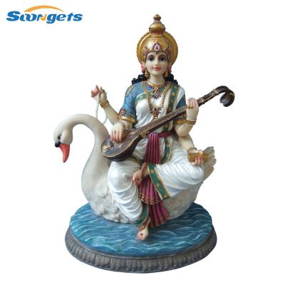 China Hot Sale India Resin Religion Item Hindu God Goddess Saraswati Statue for sale