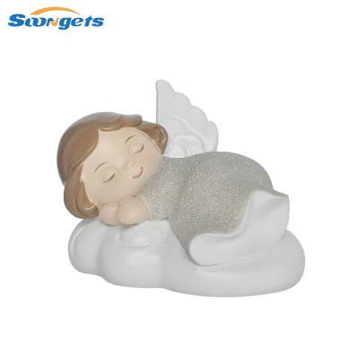 China Europe Polyresin Sleeping Angel Baby Statue for sale