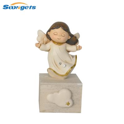 China Europe Polyresin Angel Statue with Wooden Drawer - Home Decoration Gift for sale