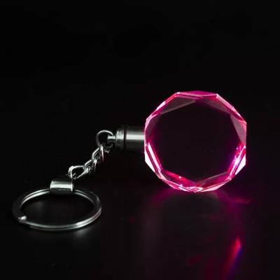 China Wholesale Customized Laser Logo Crysal Glass Keychain Europe K9 Crystal Glass Keychain Custom 3D for sale