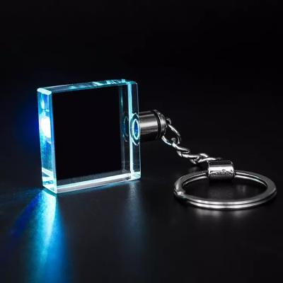 China Wholesale Logo Crysal Glass Keychain Mute Key K9 Crystal Glass Keychain Custom 3D Chain Customized Laser From Europe for sale