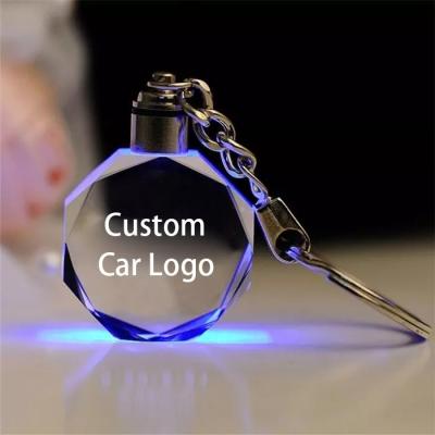 China Wholesale Logo Crysal Glass Keychain Mute Key K9 Crystal Keychain Custom 3D Chain Customized Laser From Europe for sale