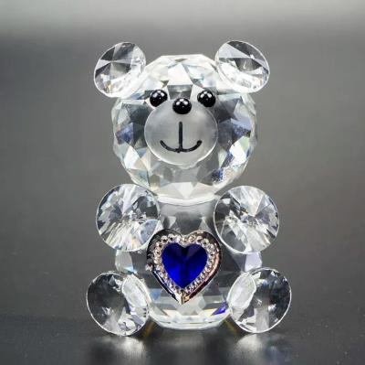 China Europe Hot Selling Cute Crystal Bear Small For Wedding Gifts Lovely Crystal Glass Small Bear for sale