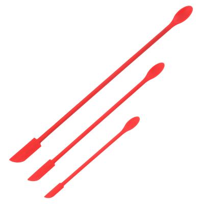 China Viable Long Handle Thin Spatula Set For Skinny Openings Mini Silicone Makeup Spatula for sale