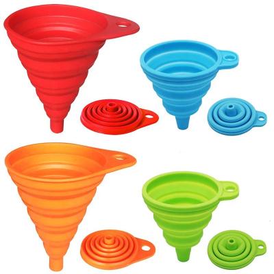 China Silicone Collapsible Funnel Viable Different Sizes Kitchen Collapsible Funnels For Filling Bottles for sale