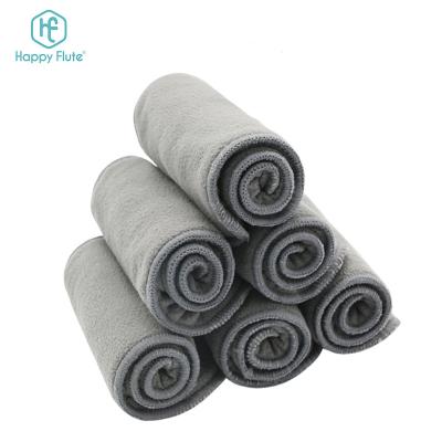 China Happyflute Four Charcoal Soft Breathable Reusable Diapers Bamboo Diaper Insert OEM Diaper Bamboo Diaper Insert for sale