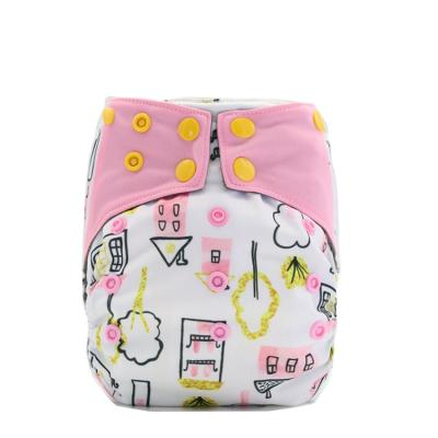 China Happyflute Bamboo Cloth Diaper Washable Bamboo Cloth Diaper Printed Reusable OEM Charcoal Cloth Diaper Use At Night for sale