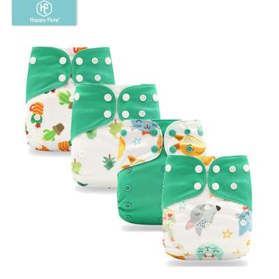 China HappyFlute Soft Cozy Reusable Baby Diaper 4pcs/set Wholesale Printed Cloth Diaper for sale