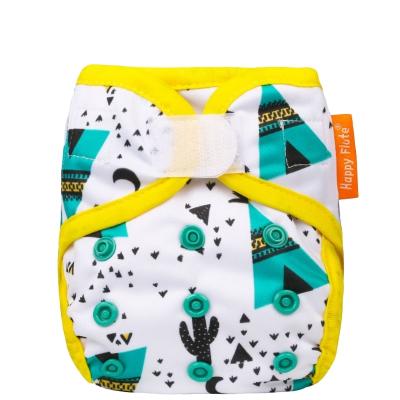 China Happyflute Printed Waterproof Reusable Cloth Diaper Cover Newborn Crochet and Loop Diaper Cover for sale