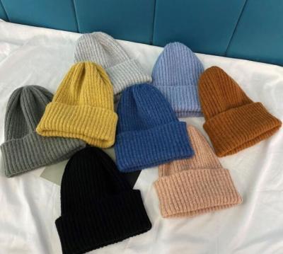 China breathable & Waterproof Korean Women's Woolen Men's Autumn And Winter New Pure Color Knitted Warm Hat for sale