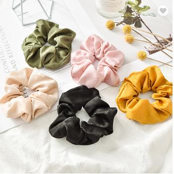 China New Style Ins Fashion Satin Large Hair Scrunchies Ponytail Holders Art Silk Stain Elastic Hair Band for sale