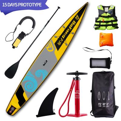 China Portable Wholesale Drop Stitch PVC EVA SUP Inflatable Paddle Board With CE For Racing In Water Sports for sale