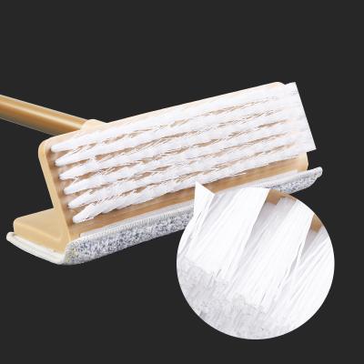 China Durable Extension Handle Floor Brush Plastic Retractable Dual Function Built-in Dual Function Cleaning Brush for sale