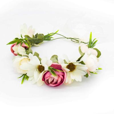 China 2489E Style 2489E European and American Women's Festival Wedding Floral Hair Garland Headband Hair Accessories Flower Garland Wreath for sale