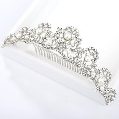 China Hair Decoration Bridal Headpiece Metal Tiara Comb Crystal Jewelry Wedding Hair Comb Rhinestone Bridal Comb for sale