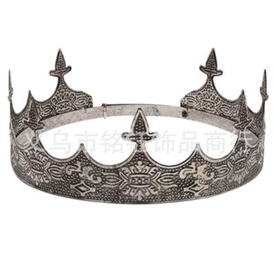 China Adjustable Hair Decoration Vintage Kings Crown Birthday Party Prince Crowns Metal Iron Men Tiara for sale