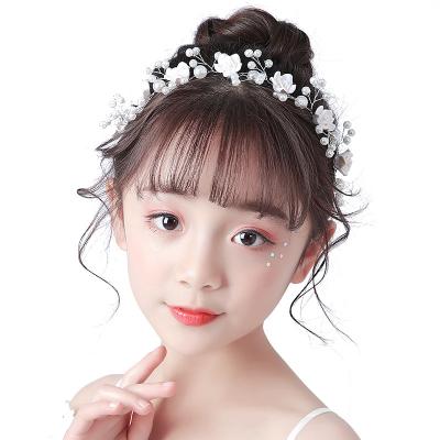 China Hair Decoration Girls Bridal Headpieces Faux Pearl Headband Crystal Bride Beading Headband Wedding Hair Piece for sale