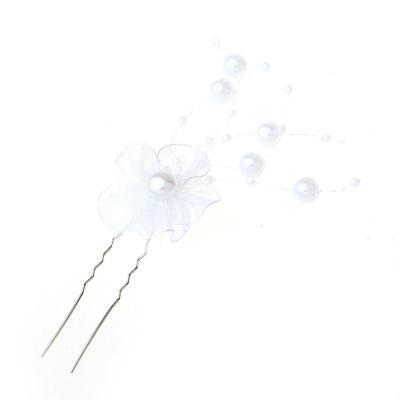 China Bridal Hairpins U Shape Hairpins Jewelry Flower Bridal Hairpin Hair Decoration Wedding Party Hair Fork Bride Wigs for sale