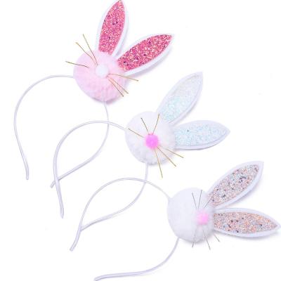 China Hair Decoration Festival Hair Circle Kids Rabbit Ear Headbands Girls Easter Bunny Head Band for sale