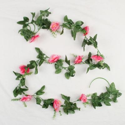 China Wedding party garden shop decorate artificial flower creeper household restaurant decoration wall hanging simulation flower vines for sale