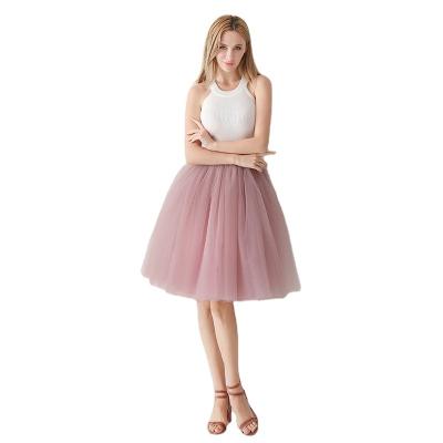 China Wholesale Viable 7 Layers Girls Mesh Short Skirt Women Bridesmaid Tulle Skirt for sale