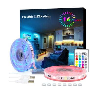 China USB 5V Flexible Led Back Light TV SMD 5050 Remote Control Reactive Dreamers Bedroom 24 Keys RGB Light Backlight LED Strip Light for sale