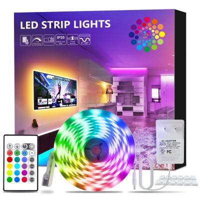 China Free shipping home flexible rgb strip controller 5m remote 300leds color changing rgb smd5050 10m led strip light for sale