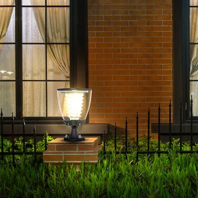 China Aluminum Warm White Led Solar Gate Post Pillar Light Garden Lights for sale