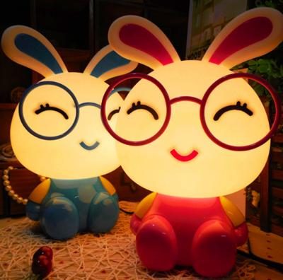 China Gifts Cute Plastic Rabbit Children Cartoon Table Night Light Energy Saving Energy Saving Led Table Lamp Decorative Light for sale